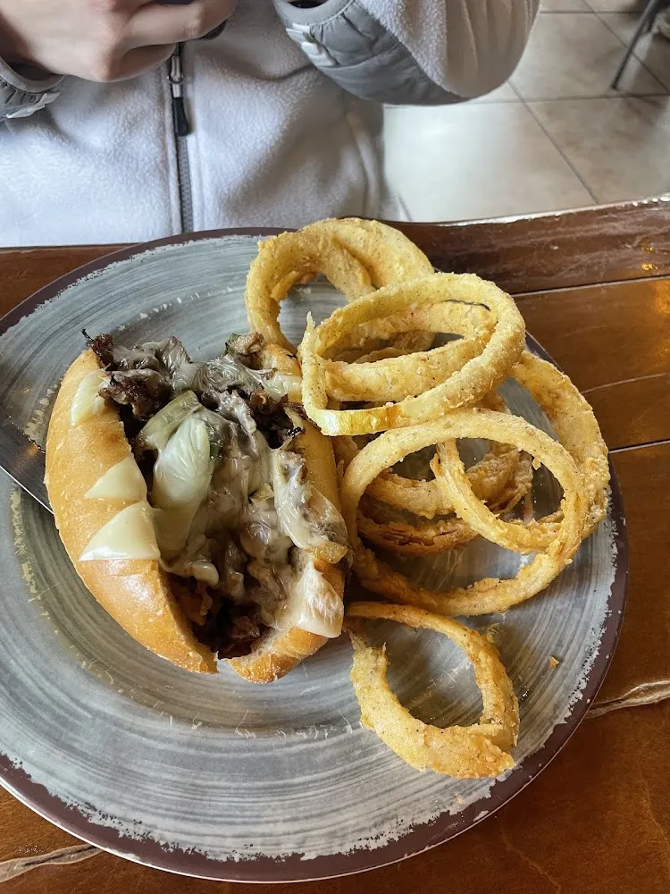 Philly with Onion Rings
